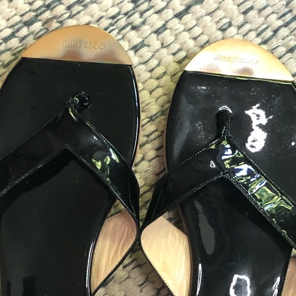 Jimmy Choo Black Patent Leather flip-flops size 36 (US 6) - Picture 12 of 13